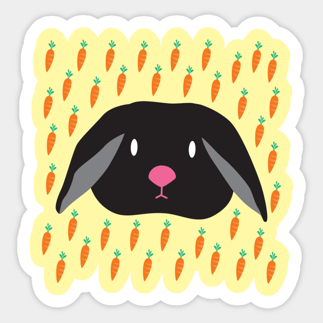 Bunny Loves Carrots I Sticker by littleoddforest